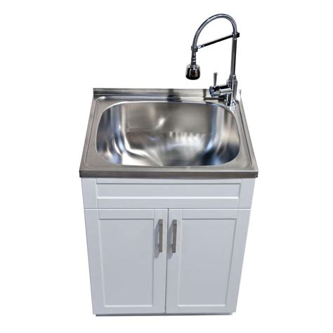 stainless steel laundry sink with cabinet canada|utility sink cabinet all one.